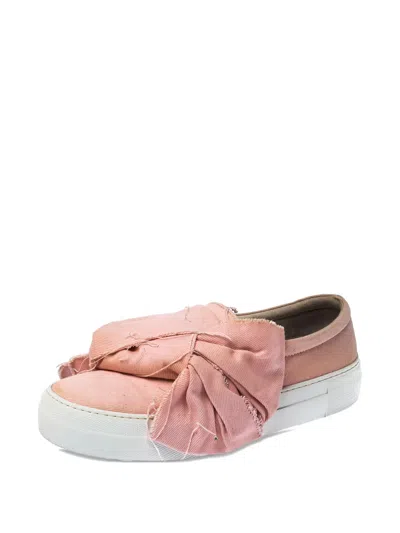 Pre-owned Joshua Sanders Bow Canvas Sneakers In Pink