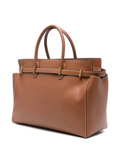 Jimmy Choo Diamond Belted Leather Top-handle Bag