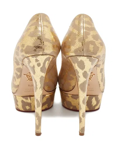 Pre-owned Charlotte Olympia Dolly Platform Leopard Pumps In Yellow
