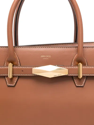 Jimmy Choo Diamond Belted Leather Top-handle Bag