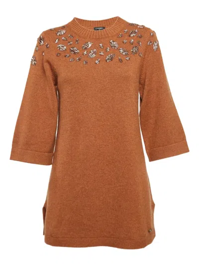 Pre-owned Chanel Cashmere Sweater In Brown
