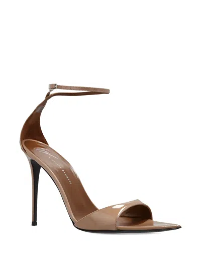 Giuseppe Zanotti 105mm Intriigo Ankle-strap Pointed-toe Sandals In Brown