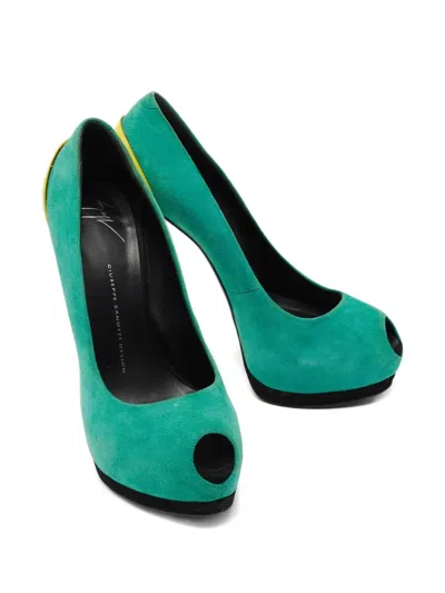 Pre-owned Giuseppe Zanotti Vintage 160mm Suede Pumps In Green