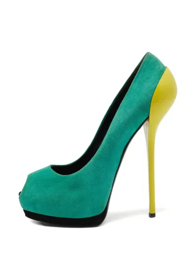 Pre-owned Giuseppe Zanotti Vintage 160mm Suede Pumps In Green