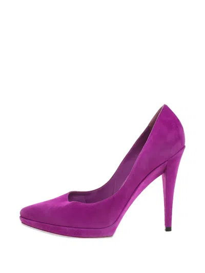Pre-owned Saint Laurent 115mm Janis Suede Pumps