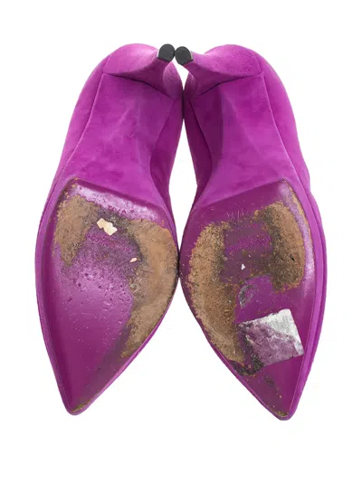 Pre-owned Saint Laurent 115mm Janis Suede Pumps