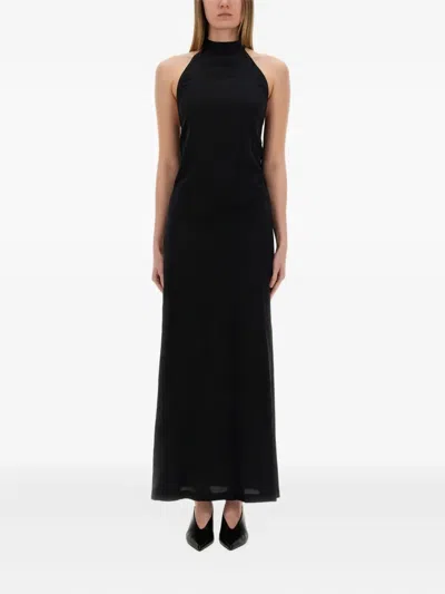 Alysi Halter-neck Maxi Dress In Black