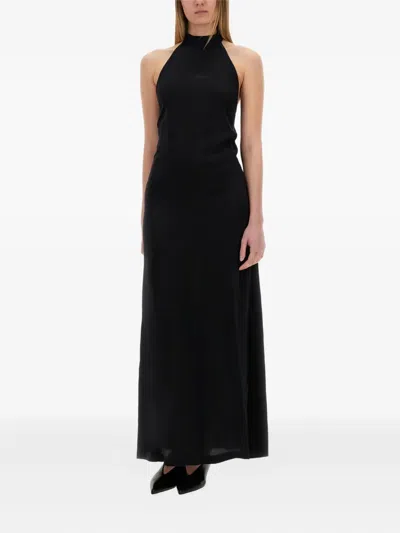 Alysi Halter-neck Maxi Dress In Black