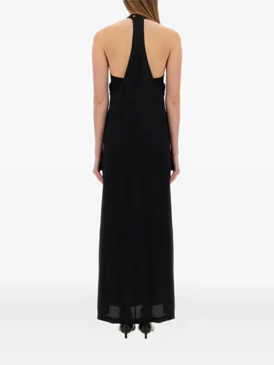 Alysi Halter-neck Maxi Dress In Black