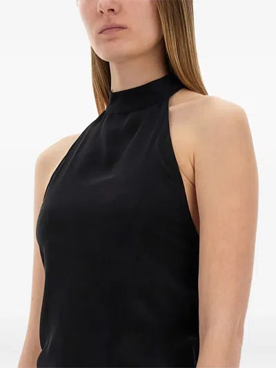 Alysi Halter-neck Maxi Dress In Black