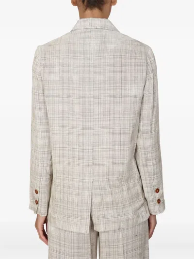 Alysi Checked Double-breasted Jacket In Gray