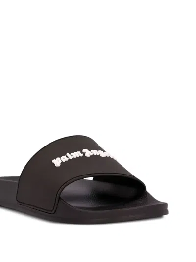 Palm Angels Logo-lettering Slider In Black