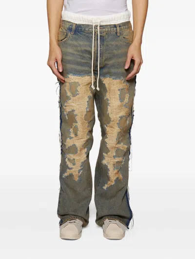 Rrr123 Distressed Panelled Jeans In Multi