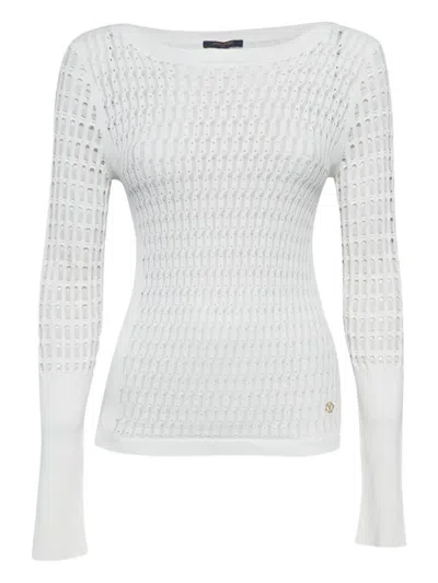 Pre-owned Louis Vuitton Open-knit Top In White