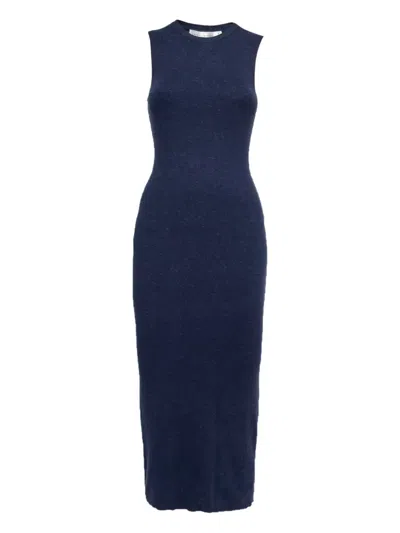 Pre-owned Victoria Beckham Ribbed Maxi Dress In Blue