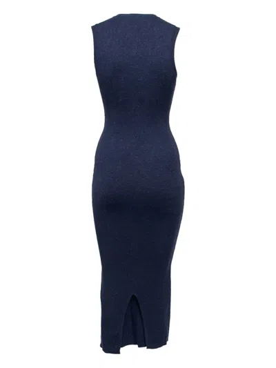 Pre-owned Victoria Beckham Ribbed Maxi Dress In Blue