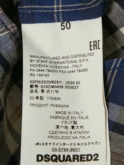 Pre-owned Dsquared2 Tartan Shirt In Blue