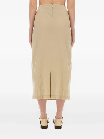 Alysi Wrap-effect Midi Skirt In Brown