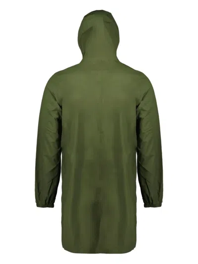 K-way Zip-fastening Hooded Coat In Green