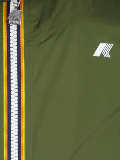 K-way Zip-fastening Hooded Coat In Green