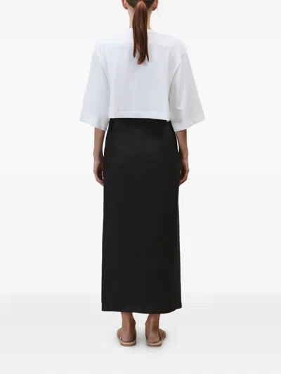 Alysi Side-slit Beaded Skirt In Black
