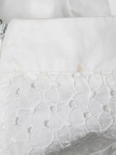 Pre-owned Roberto Cavalli Vintage Lace-panel Skirt In White