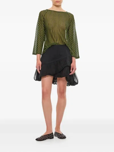 Vitelli Linen Cotton And Wool Raglan Sweater In Green