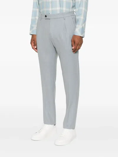 Eleventy Pleated-front Trousers In Silver