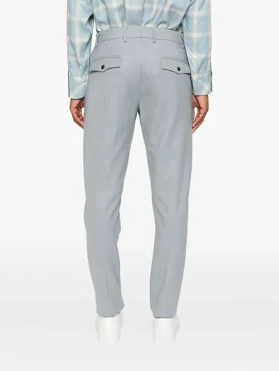 Eleventy Pleated-front Trousers In Silver