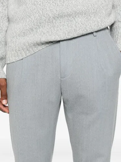Eleventy Pleated-front Trousers In Silver