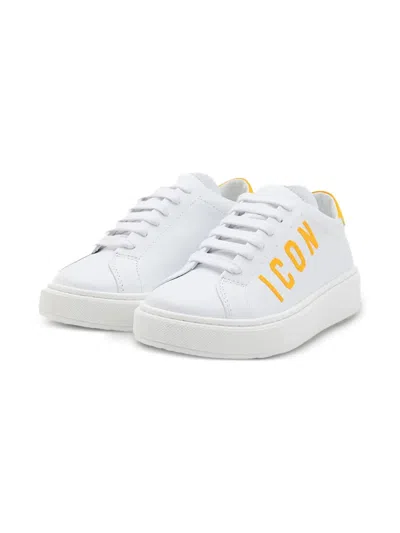 Dsquared2 Logo Platform Sneakers In White