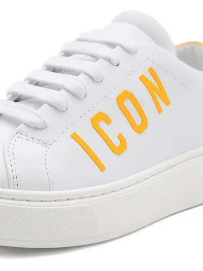 Dsquared2 Logo Platform Sneakers In White