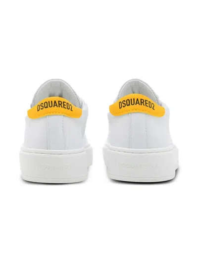 Dsquared2 Logo Platform Sneakers In White