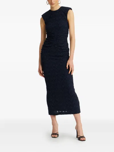 Rotate Birger Christensen Floral-lace Midi Dress In Black