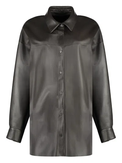 Salvatore Santoro Leather Jacket In Gray