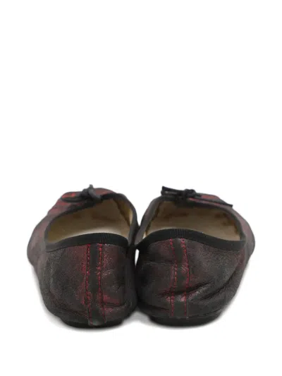 Pre-owned Repetto Bow-detail Leather Ballet Flats In Black