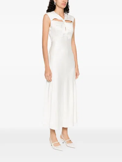 Sandro Long Crystal-embellished Dress In White