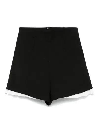 Sandro High-waisted Shorts With Buttons In Black