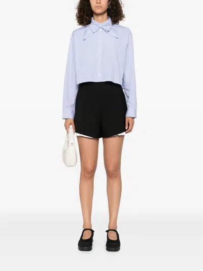 Sandro High-waisted Shorts With Buttons In Black