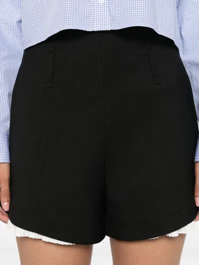 Sandro High-waisted Shorts With Buttons In Black