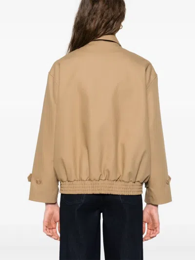 Sandro Short Oversized Trench Coat In Brown