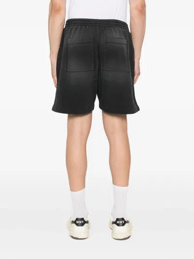 Represent Elastic-waistband Cotton Shorts In Black