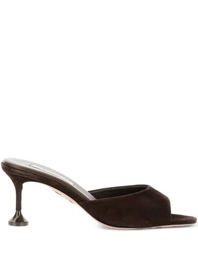 Aquazzura 65mm Bisous Fluted-heel Suede Sandals