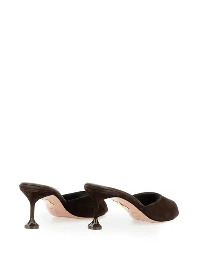 Aquazzura 65mm Bisous Fluted-heel Suede Sandals