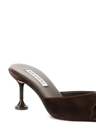 Aquazzura 65mm Bisous Fluted-heel Suede Sandals