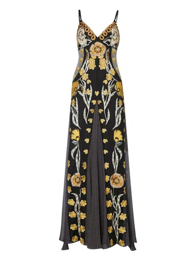 Temperley London Remi Floral-embroidered Maxi Dress In Black