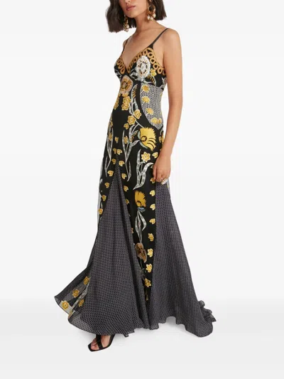 Temperley London Remi Floral-embroidered Maxi Dress In Black