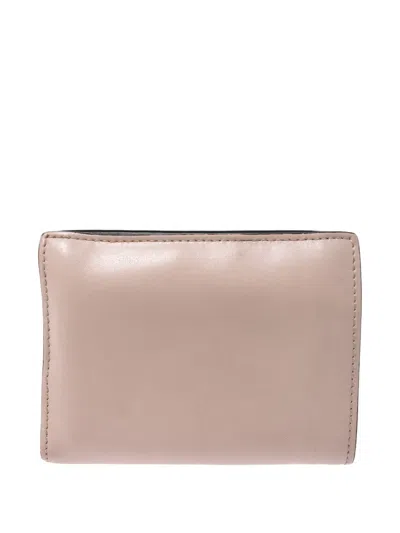 Pre-owned Fendi F Is  Leather Metal Logo Wallet In Pink