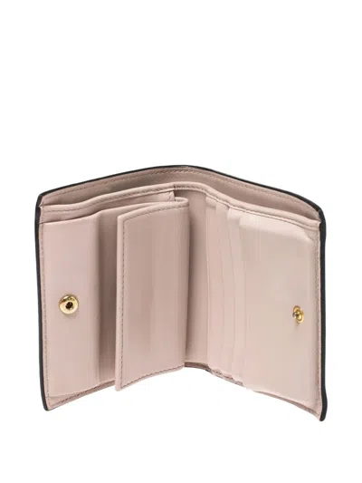 Pre-owned Fendi F Is  Leather Metal Logo Wallet In Pink