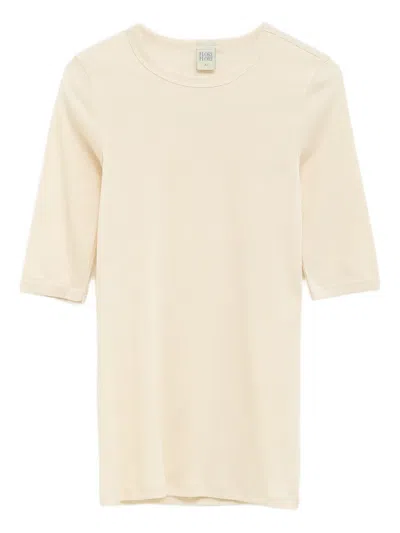 Flore Flore Three-quarter Sleeve T-shirt In White